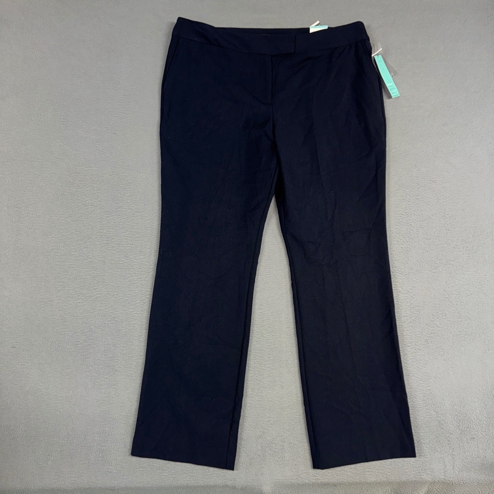 Covington Dress Pants Women 18 Navy Blue Straight Leg Essentials Career Stretch
